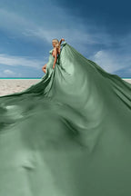 Sage Green Flying Dress For Photoshoot Long Flowing Dress Flying