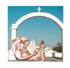 Fuchsia Long Satin Dress for Photoshoots, Beach, Weddings & Special Occasions – Floor-Length, Convertible Maxi Gown