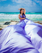 Photoshoot Dress | Flowy Dress | Satin Dress | Santorini Flying Dress