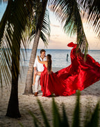 Photoshoot Dress | Flowy Dress | Satin Dress | Santorini Flying Dress