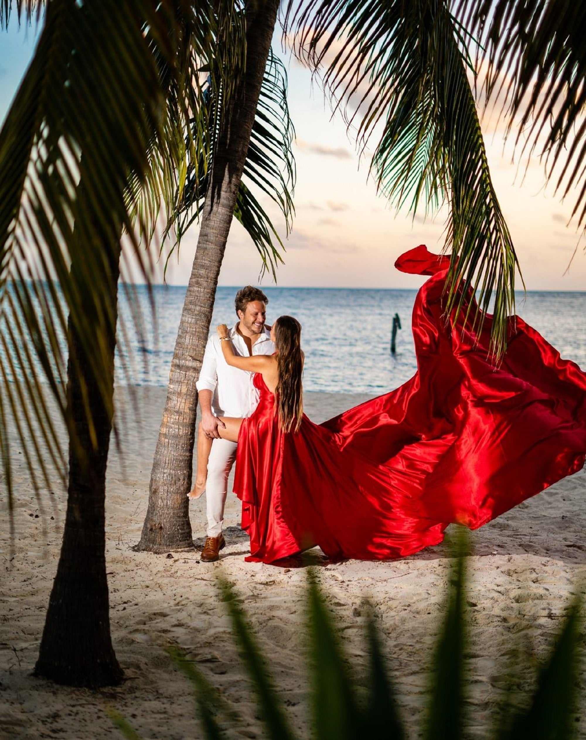 Photoshoot Dress | Flowy Dress | Satin Dress | Santorini Flying Dress