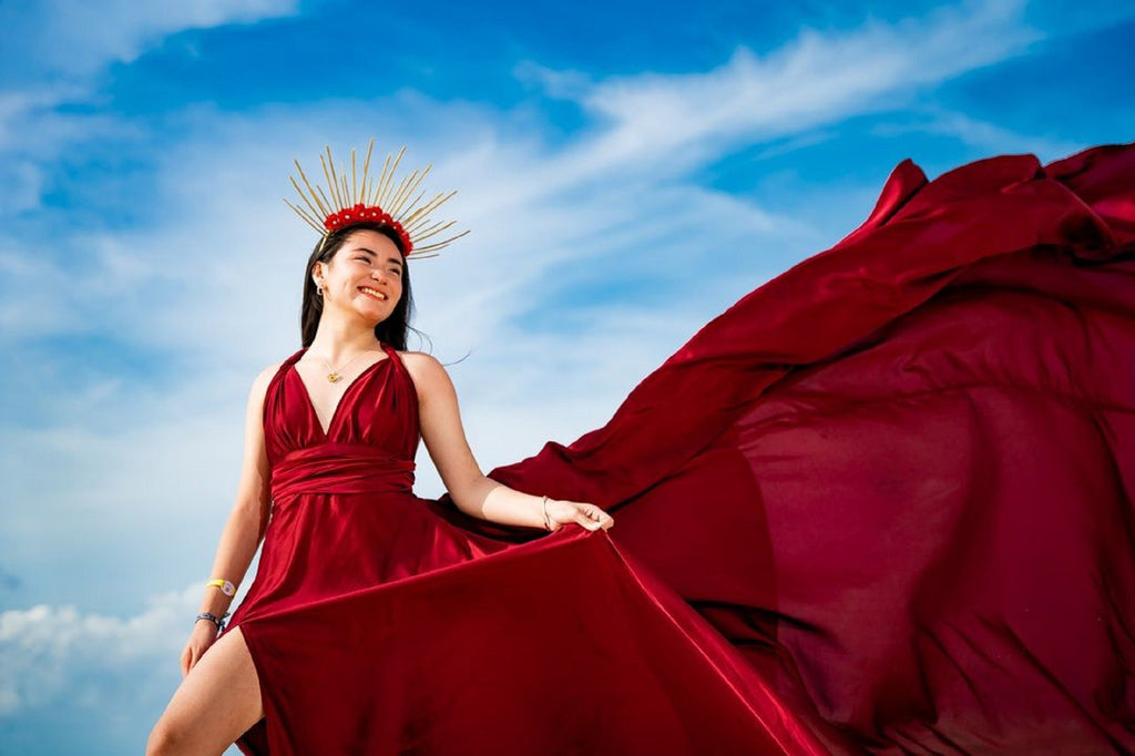 Santorini Flying Dress / Long Train Dress / Photoshoot Dress