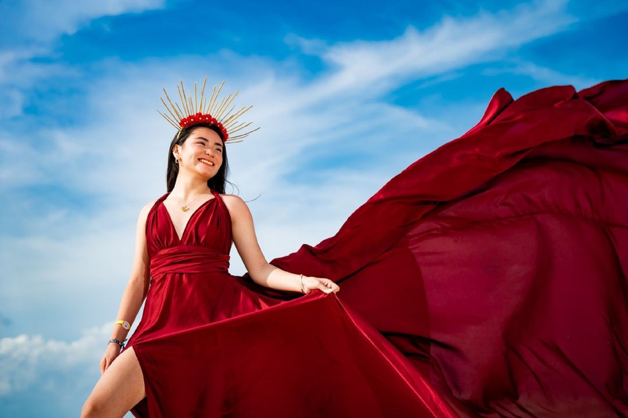 Santorini Flying Dress / Long Train Dress / Photoshoot Dress