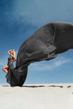 Flying Dress Black Long Flying Dress For Photoshoot Asymmetrical