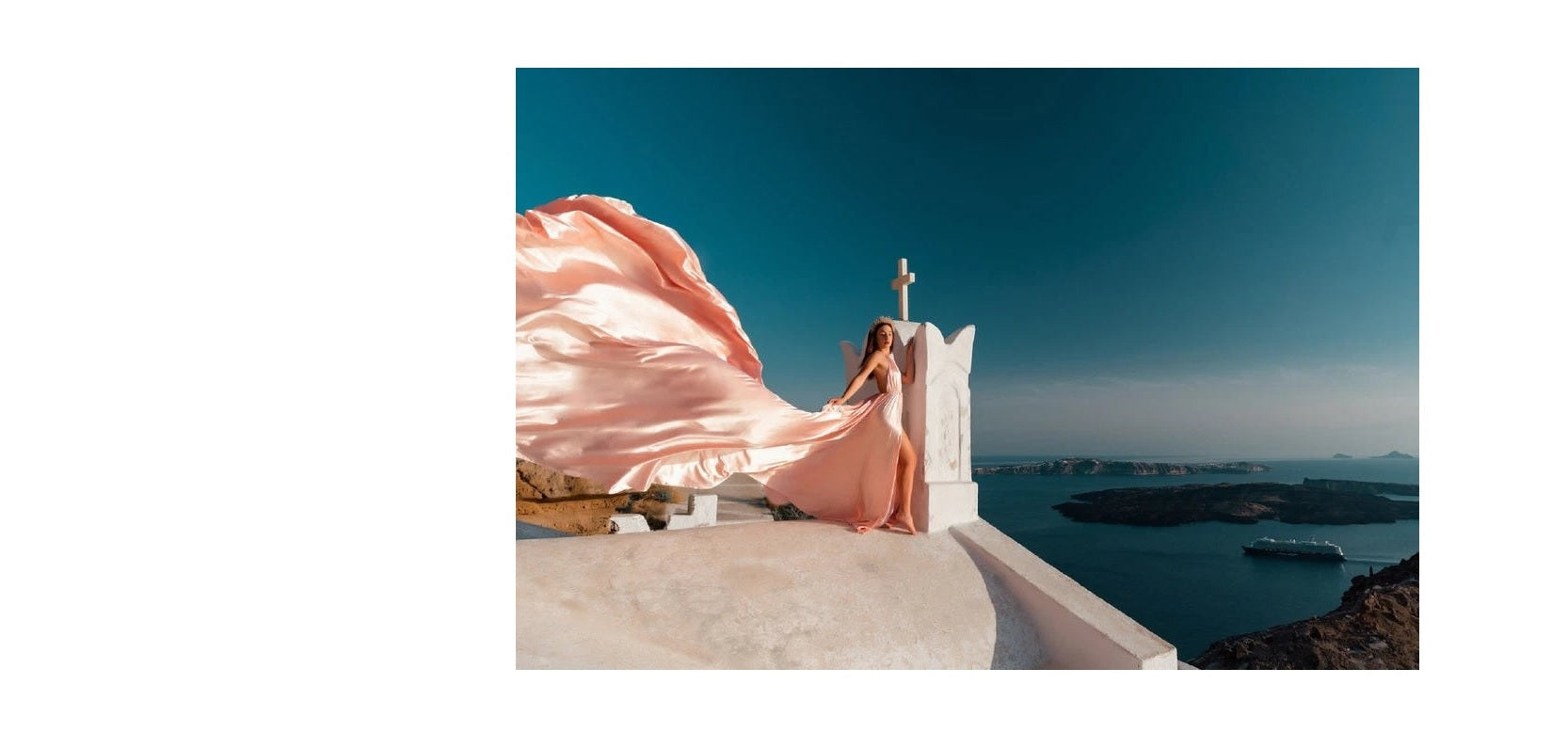 Engagement wedding gown, Santorini Photoshoot Dress