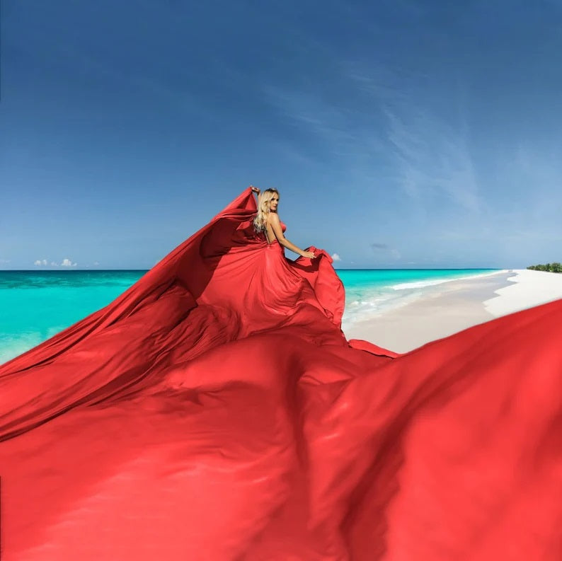 Long Flying Dress - Infinity Style with Adjustable Sizes - Electric Blue Flying Dress