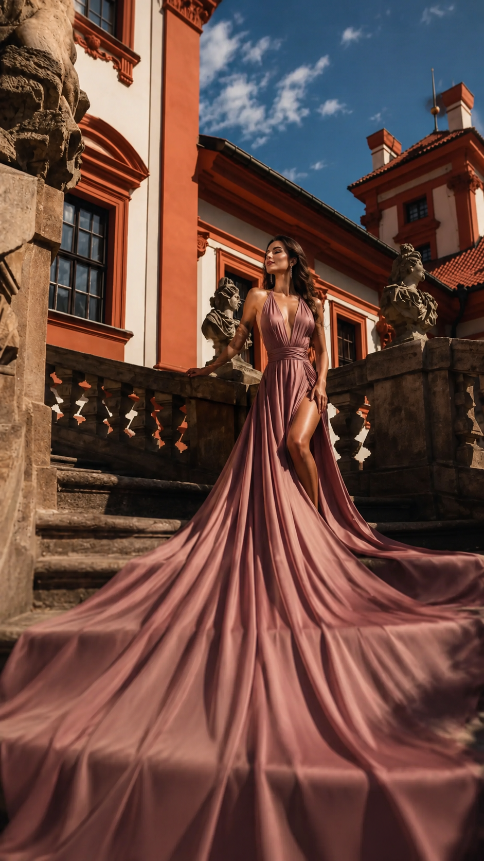 Flying Dress for PhotoShoot Long Train Dress Flowy Dress