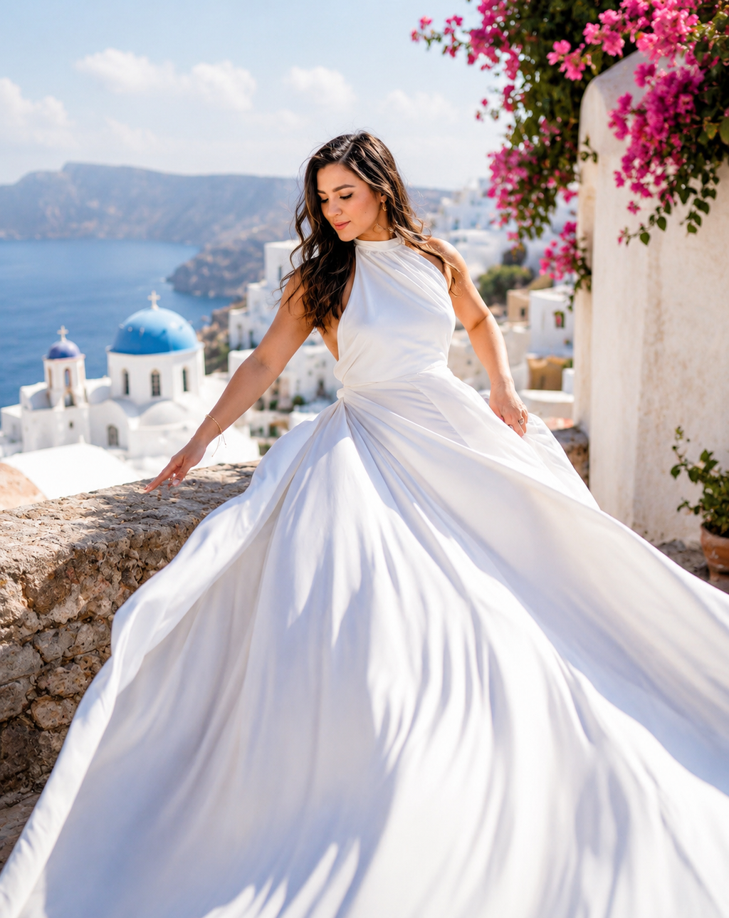 Flying Dress For Photoshoot, Santorini Flying Dress