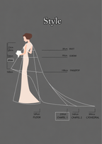 White Tulle Bridal Gown with Ruffle Sleeves & Long Train | Wedding Dress