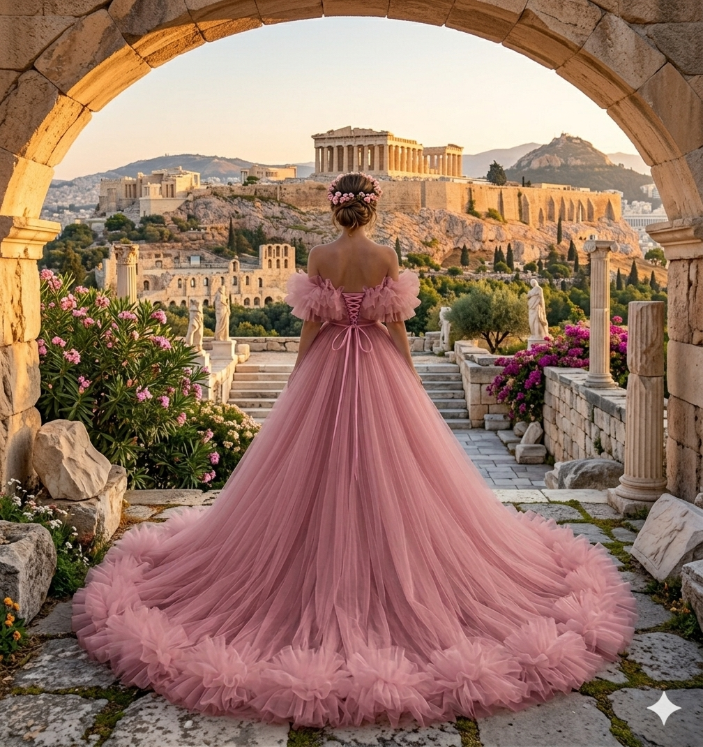 Luxury Blush Pink Ruffle Tulle Ball Gown Off Shoulder Fairy Tale Wedding & Evening Dress