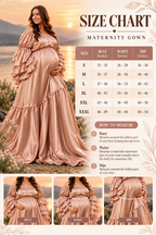 Maternity Photography Gown – Elegant Off Shoulder Blush Pink Satin Dress