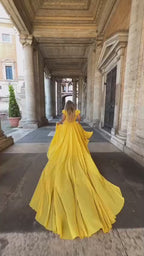 Halter Neck Satin Flying Dress Engagement Dress