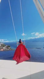 Satin Dress for Photoshoots, Flying Dress, Long Train Dress