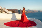 Satin Dress for Photoshoots, Flying Dress, Long Train Dress
