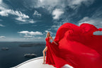 Satin Dress for Photoshoots, Flying Dress, Long Train Dress