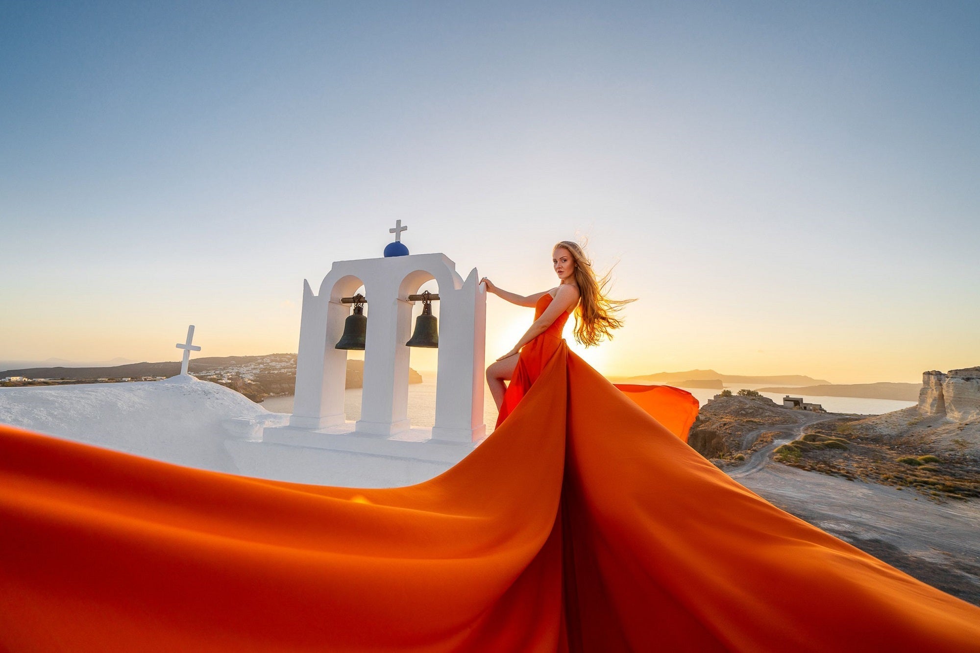 Photoshoot Dress | Flowy Dress | Santorini Flying Dress