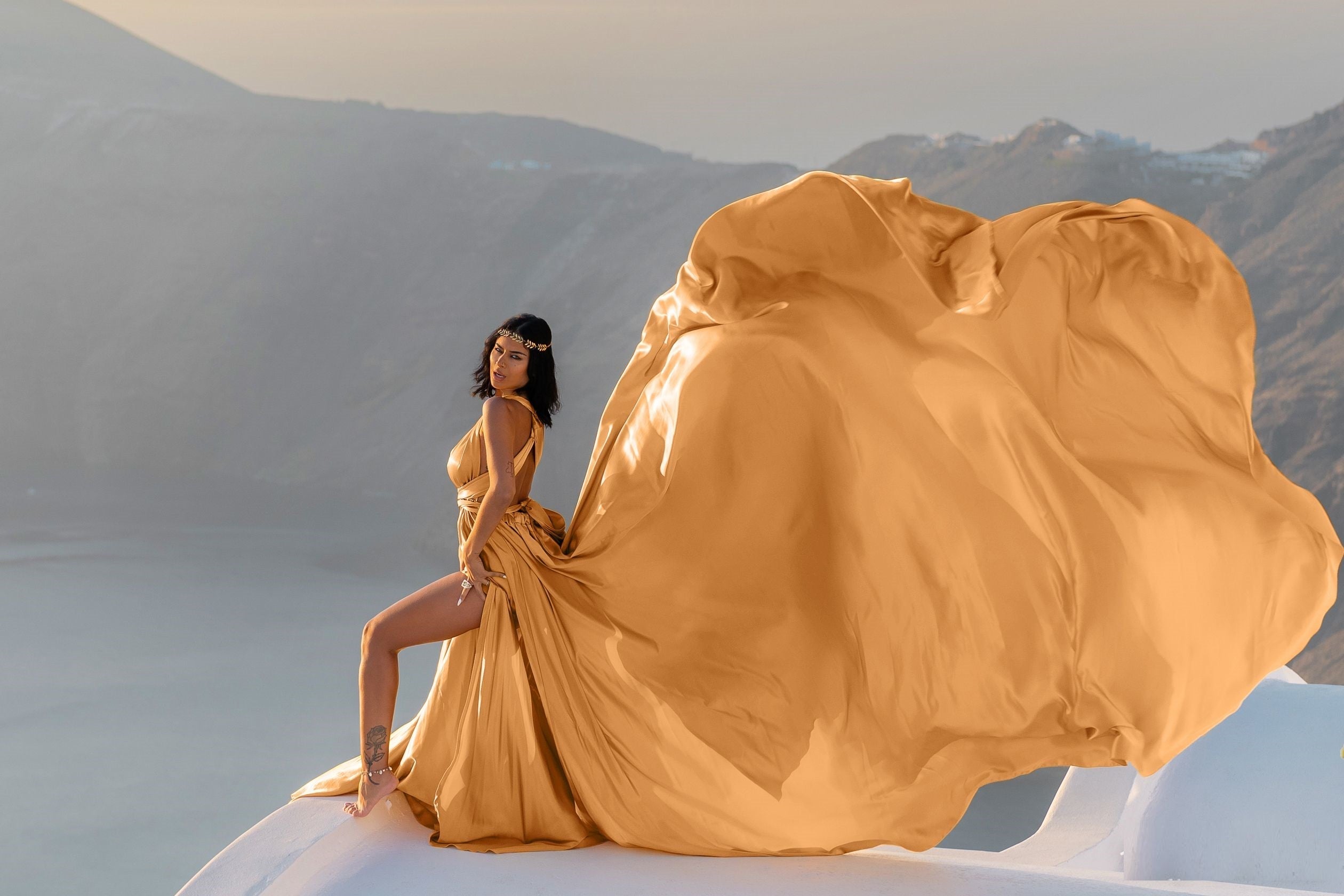 Santorini Flying Dress - Photography Dress - Engagement Dress